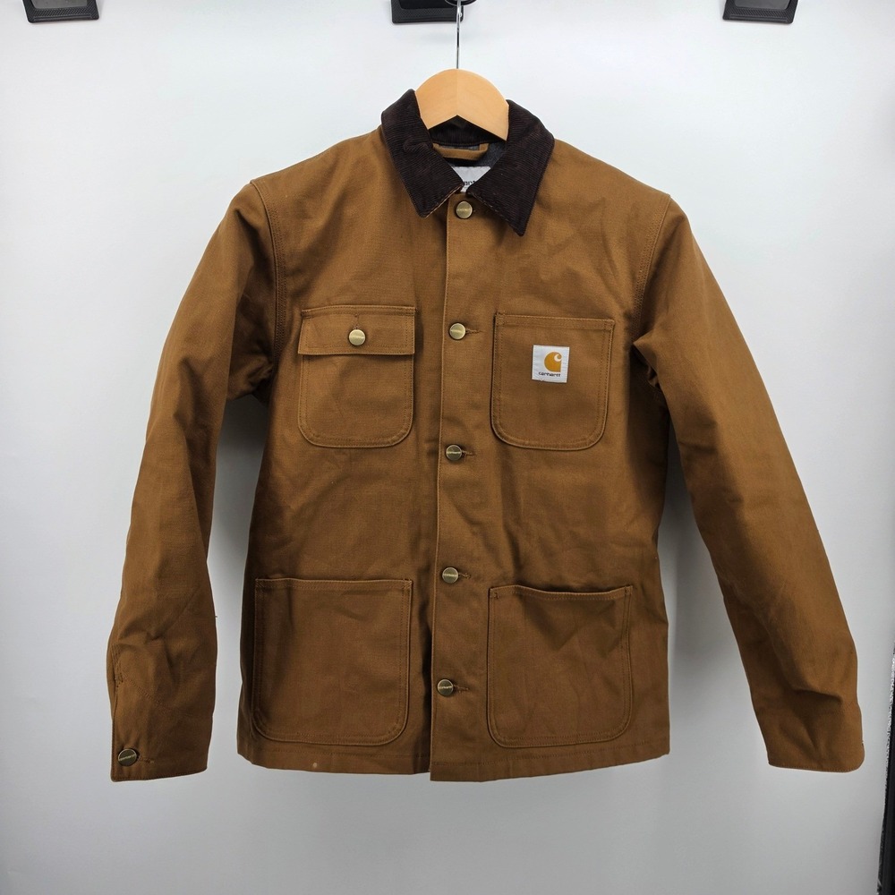 Carhartt WIP Michigan Coat Mens Small Hamilton Brown Canvas Chore Jacket
